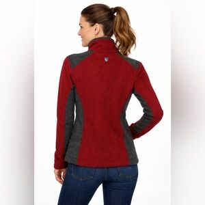 Kuhl Burgundy Gray Full Zip Alfpaca Fleece Jacket Size M